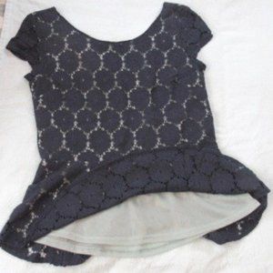 Target xhilaration Navy Cotton Blouse with Peplum